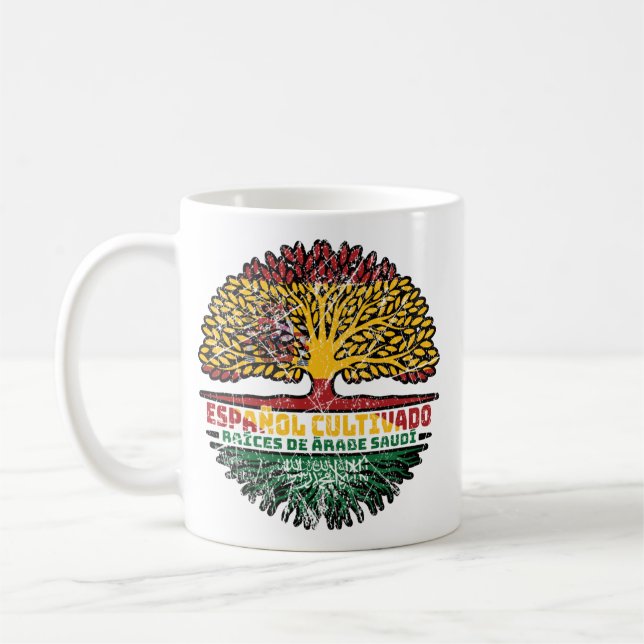 Mug Arabie saoudite Saoudien Espagne Espagnol Arbre (Gauche)
