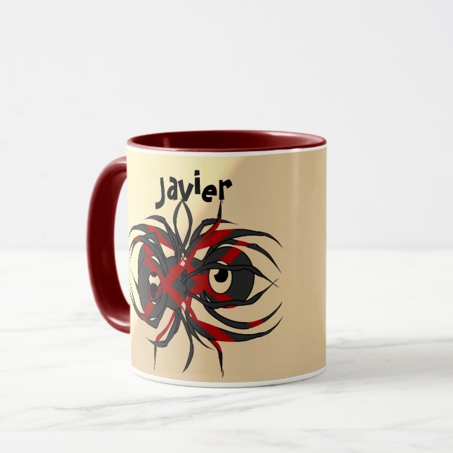 Mug Arachnide psychédélique personnalisée du désespoir (Devant gauche)