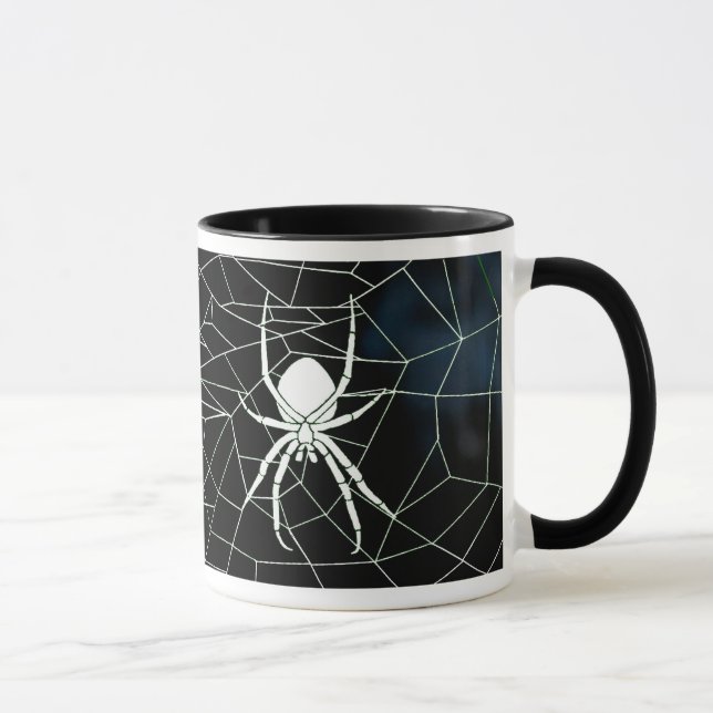 Mug Araignée blanche en toile, sangle (Droite)