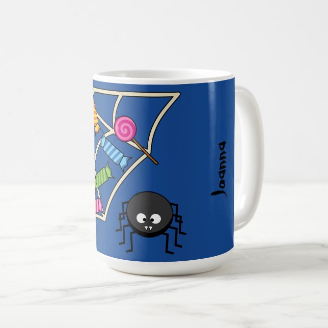 Mug Araignée de bonbons | Ajouter son nom (Devant droit)