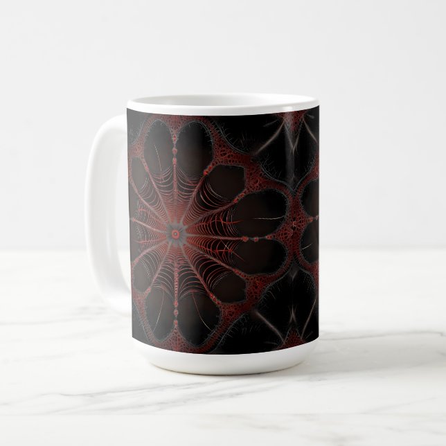 Mug Araignée de Redback Fractal Art, (Devant gauche)