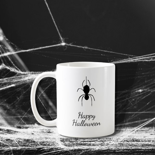 Mug Araignée gothique Halloween Party Simple Noir Blan (Créateur téléchargé)