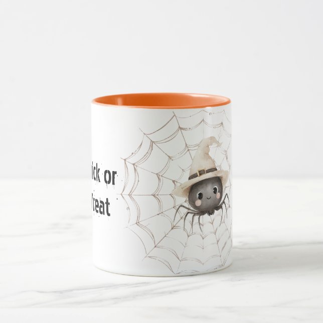 Mug Araignée joyeuse et amicale sur toile Halloween (Centre)