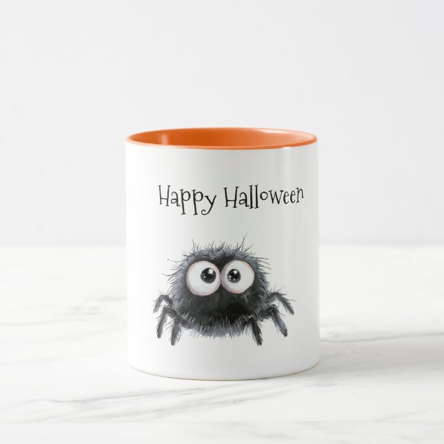 Mug Araignée noire mignonne d'Halloween (Centre)
