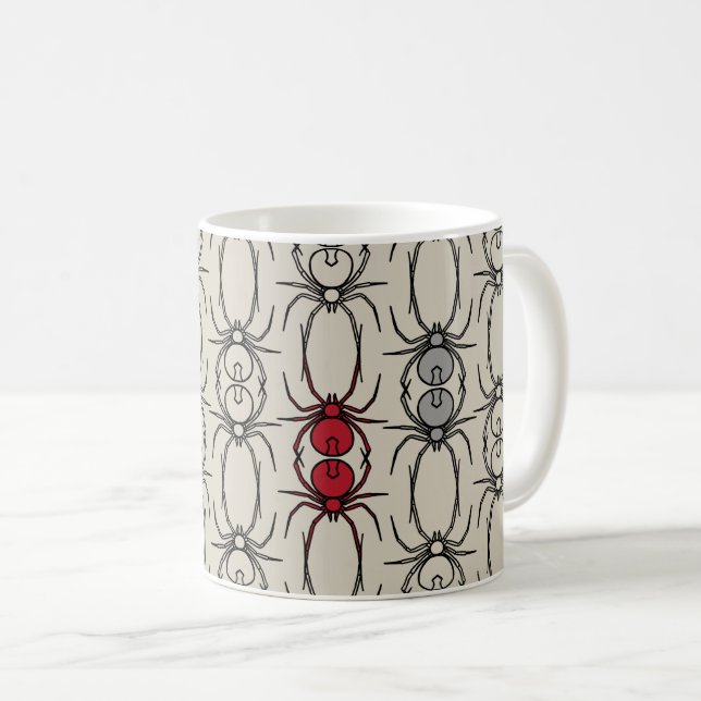 Mug Araignées - Blanc os et Chauve-souris noir (Devant droit)