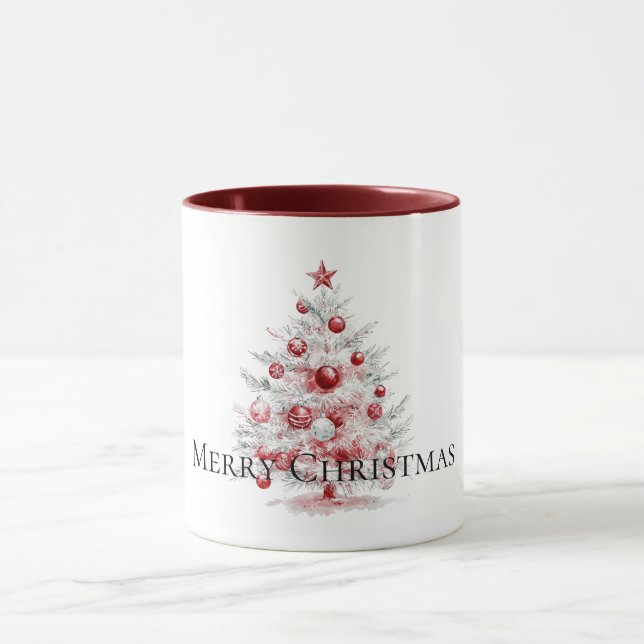Mug Arbre à menthe blanche rouge Noël (Centre)