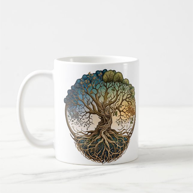 Mug Arbre à quatre saisons Arbre à Imaginaire de vie A (Gauche)