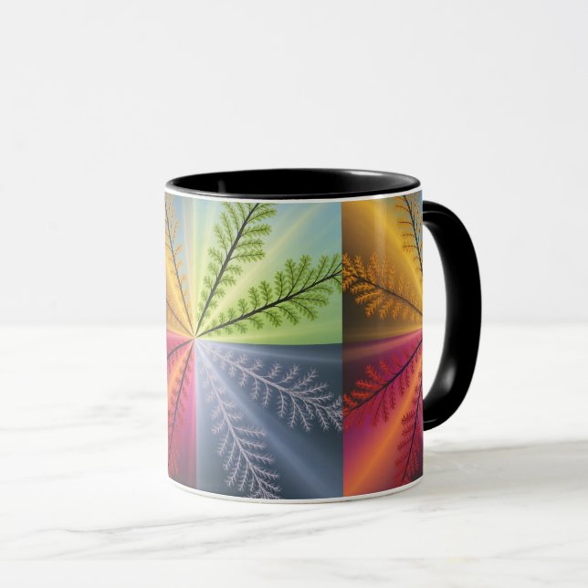 Mug Arbre Abstrait des Quatre Saisons (Devant droit)