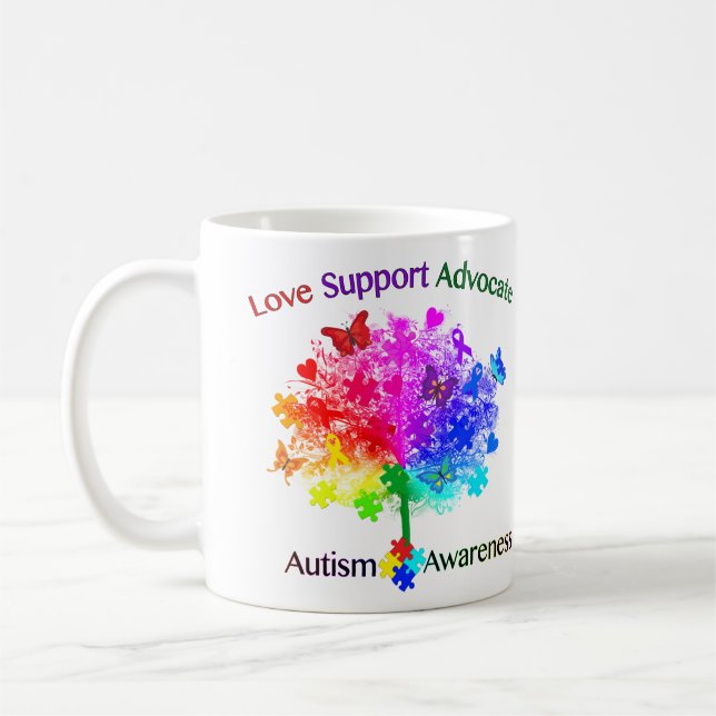 Mug Arbre arc-en-ciel Autisme (Gauche)