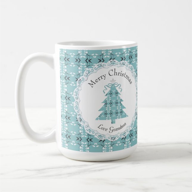 Mug Arbre bleu d'oeuf de merle botanique royal festif  (Gauche)