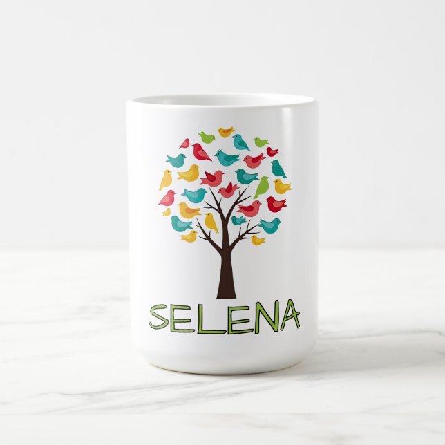 Mug Arbre Coloré avec Oiseaux (Centre)