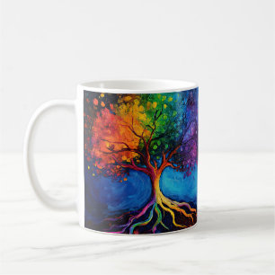 Mug Arbre coloré de la vie Racines Connaissance Sagess