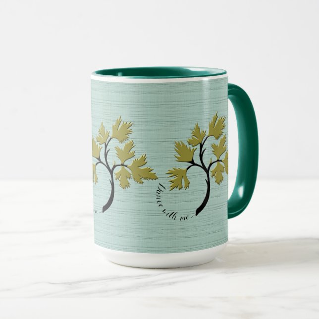 Mug Arbre dansant personnalisé Vert olive (Devant droit)
