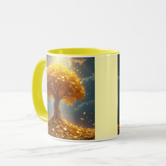 Mug arbre d'argent or pièces d'or (Devant gauche)