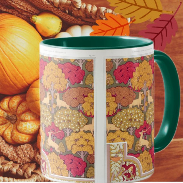Mug Arbre d'automne Art nouveau et chute de cerfs Vern (Créateur téléchargé)