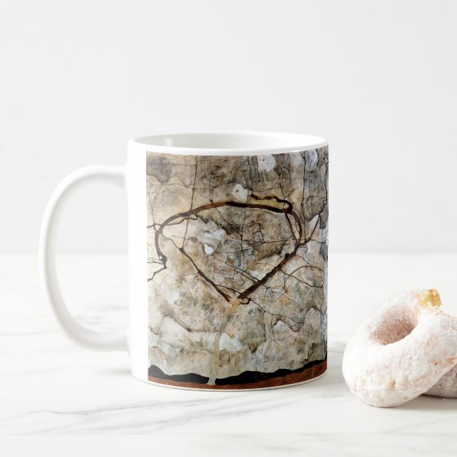 Mug Arbre d'automne en mouvement par Egon Schiele (Avec donut)