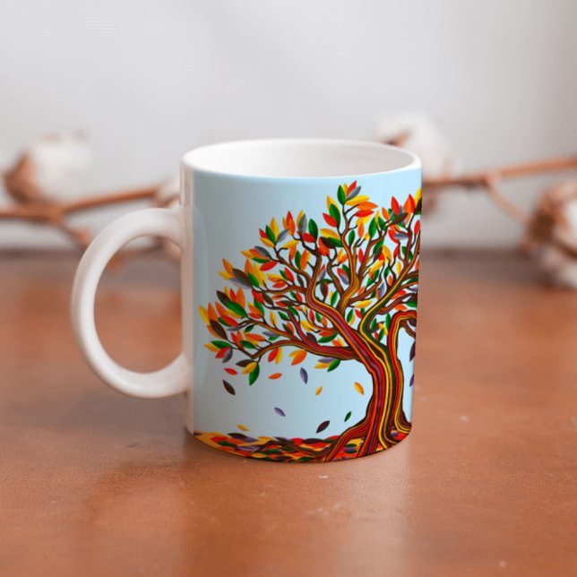Mug Arbre d'automne personnalisable Couleurs chaudes A (Créateur téléchargé)