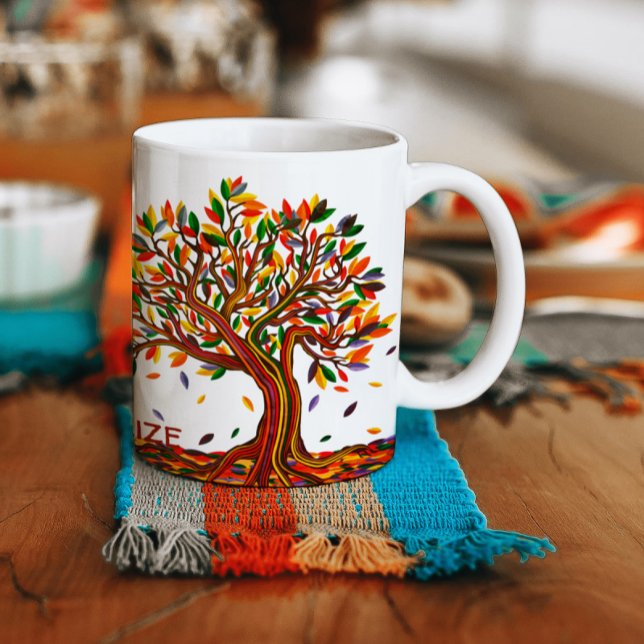 Mug Arbre d'automne personnalisable Couleurs chaudes A (Créateur téléchargé)