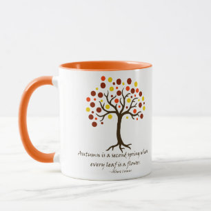 Mug Arbre d'automne stylisé ; l'automne est le deuxièm