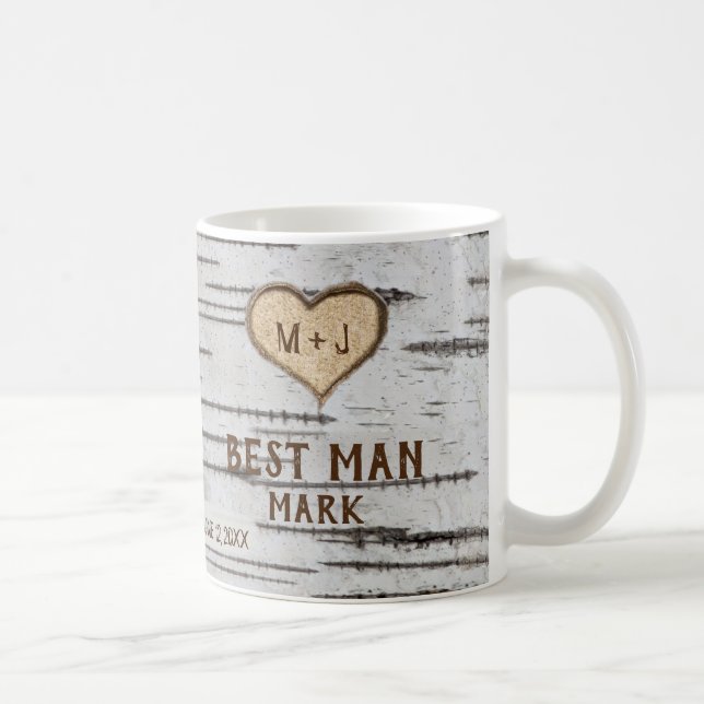 Mug Arbre de bouleau cœur rustique mariage témoin de m (Droite)
