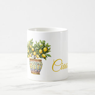 Mug Arbre de citrons jaunes Vase italien Ciao (bonjour