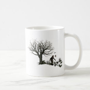 Mug Arbre de clown de ballon vieil et oiseaux noirs