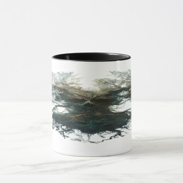 Mug Arbre de crâne Surréalisme Nature sombre (Centre)