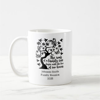 Mug Arbre de devis de la famille blanche noire moderne
