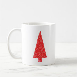 Mug Arbre de fête rouge. Rouge et blanc. Noël