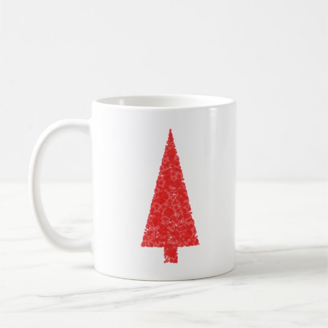Mug Arbre de fête rouge. Rouge et blanc. Noël (Gauche)