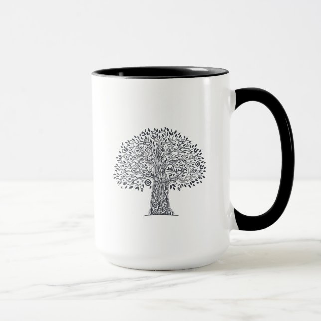 Mug Arbre de griffonnage de la vie (Droite)