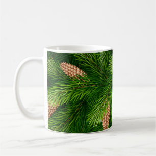 Mug Arbre de Noël À feuillage persistant avec cônes de
