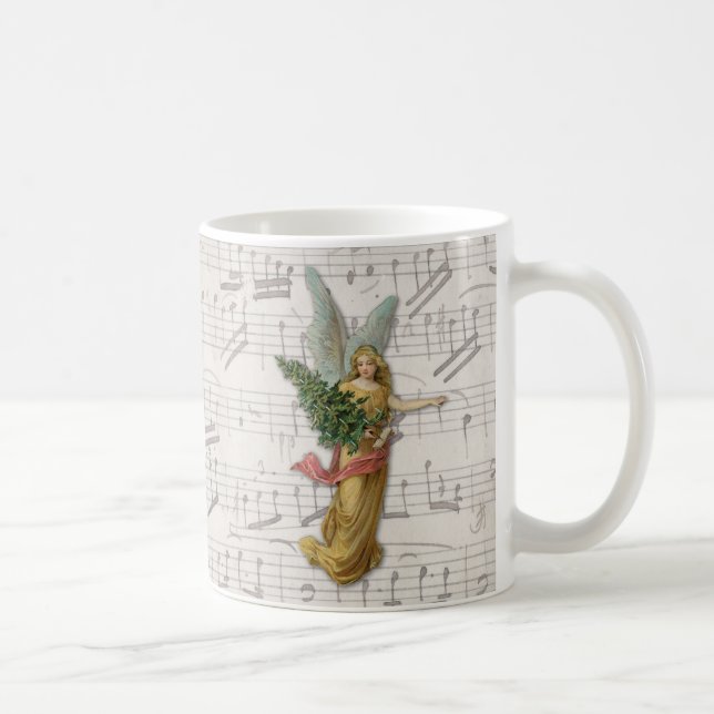 Mug Arbre de Noël ailé Ange Arbre Victorien Papier (Droite)