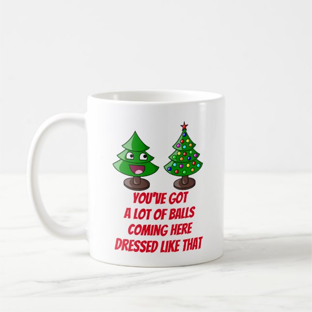 Mug Arbre de Noël amusant - Beaucoup de balles (Gauche)