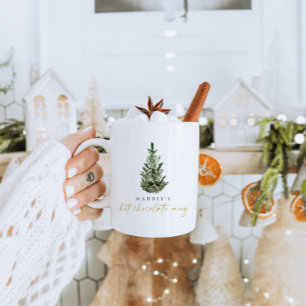 Mug Arbre de Noël aquarelle Noël personnalisé
