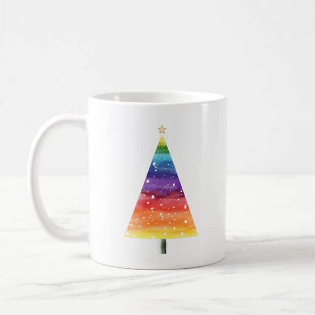Mug Arbre de Noël arc-en-ciel (Gauche)