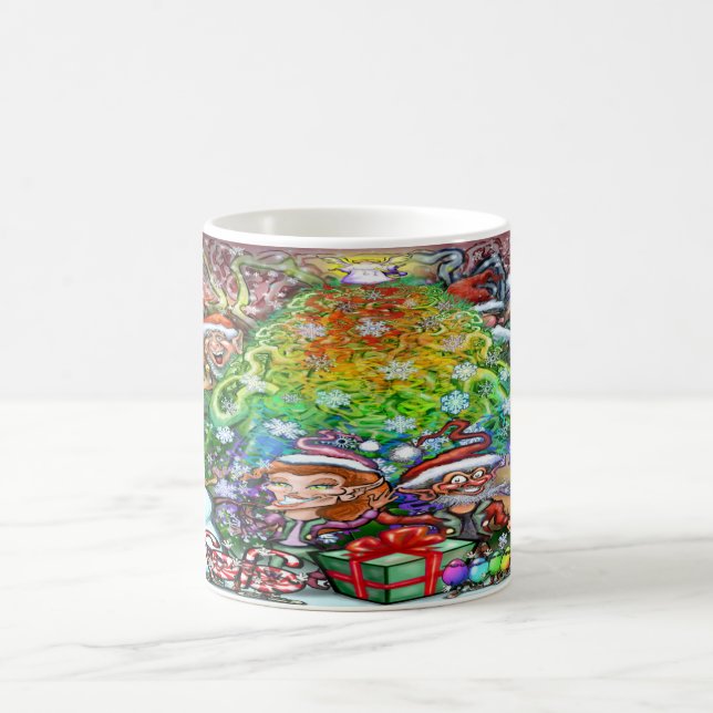 Mug Arbre de Noël Arc-en-ciel avec Trimmins (Centre)