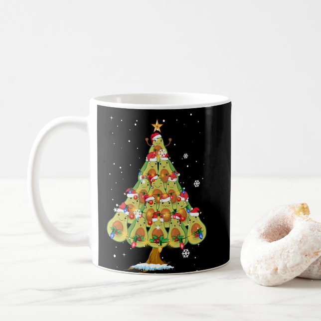 Mug Arbre de Noël Avocado Père Noël ELF Avocado Lover (Avec donut)