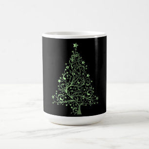 Mug Arbre de Noël Black Metallic Green Élégant