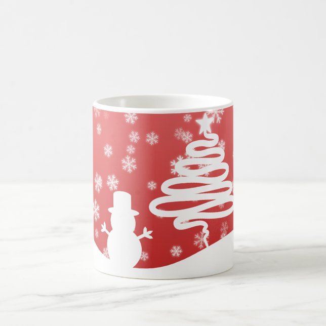 Mug Arbre de Noël blanc et Snowman (Centre)