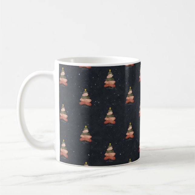 Mug Arbre de Noël bleu minuit - Design nocturne (Gauche)