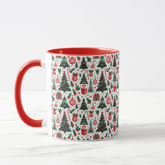 Mug Arbre de Noël, cadeaux, sucre de canne (Gauche)