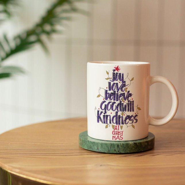 Mug Arbre de Noël Calligraphie à la main (Créateur téléchargé)