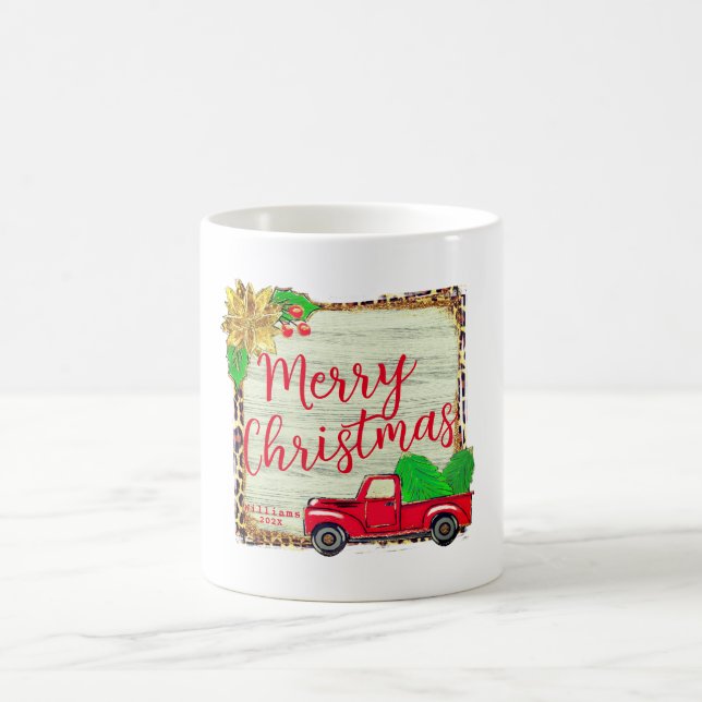 Mug Arbre de Noël classique et Camion de Noël rouge (Centre)