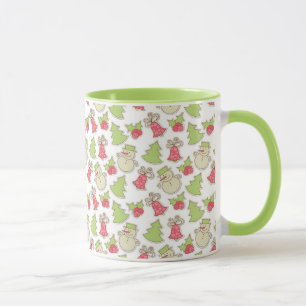 Mug Arbre de Noël, cloches, houx, bonhomme de neige