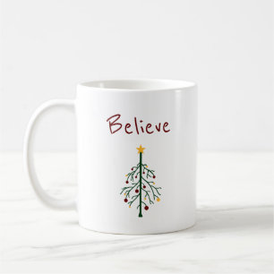 Mug Arbre de Noël Croire une typographie mignonne