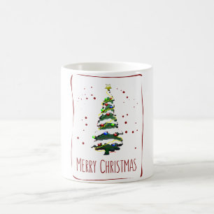 Mug Arbre De Noël Dans La Neige, Carte De Voeux 2022