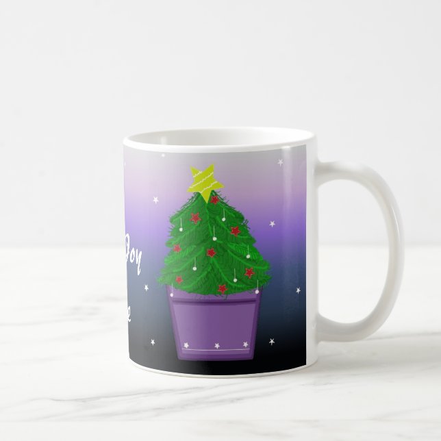 Mug Arbre de Noël dans un Planteur pourpre (Droite)