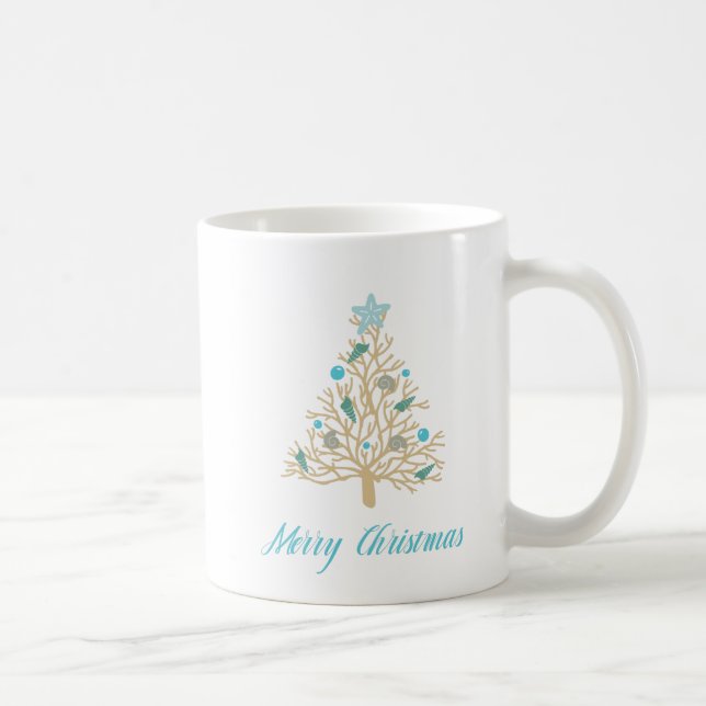 Mug Arbre de Noël de coquillage de Joyeux Noël (Droite)