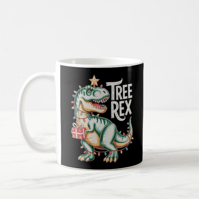 Mug Arbre de Noël Dinosaure T Rex Lumières de Noël Vac (Gauche)